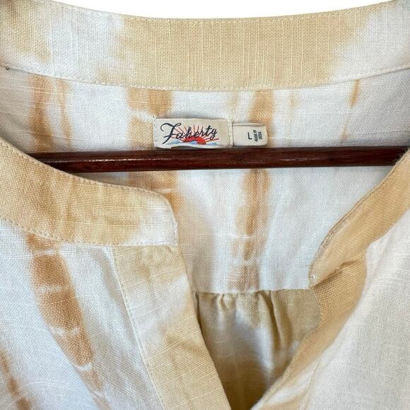 FAHERTY Vida Tie Dye Tiered Dress Maple Sugar Size Large EUC Organic Cotton $278 - Picture 3 of 10